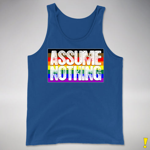 Assume Nothing Philly LGBTQ Gay Pride Flag Premium Tank Top - Royal Blue